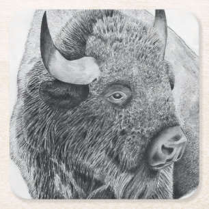 American Buffalo Square Paper Coaster