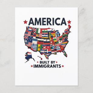 American Built by Immigrants Patriotic American  Flyer