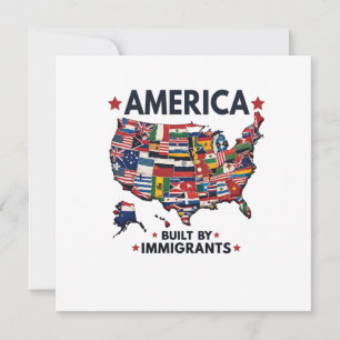 American Built by Immigrants Patriotic American  Holiday Card