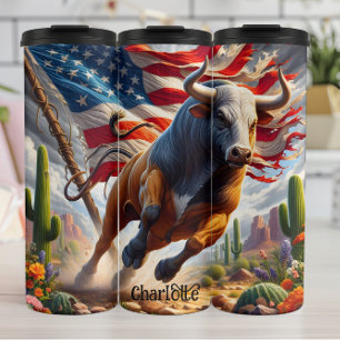 American Bull: Desert Charge, Stars, Stripes Thermal Tumbler