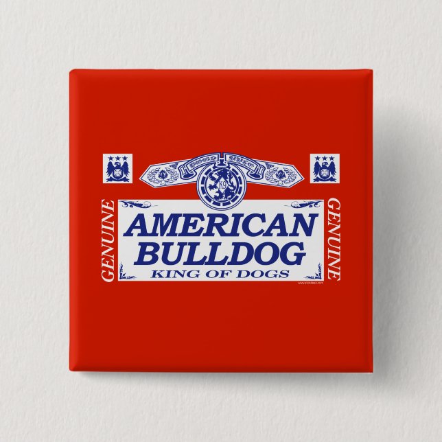 American Bulldog 15 Cm Square Badge (Front)
