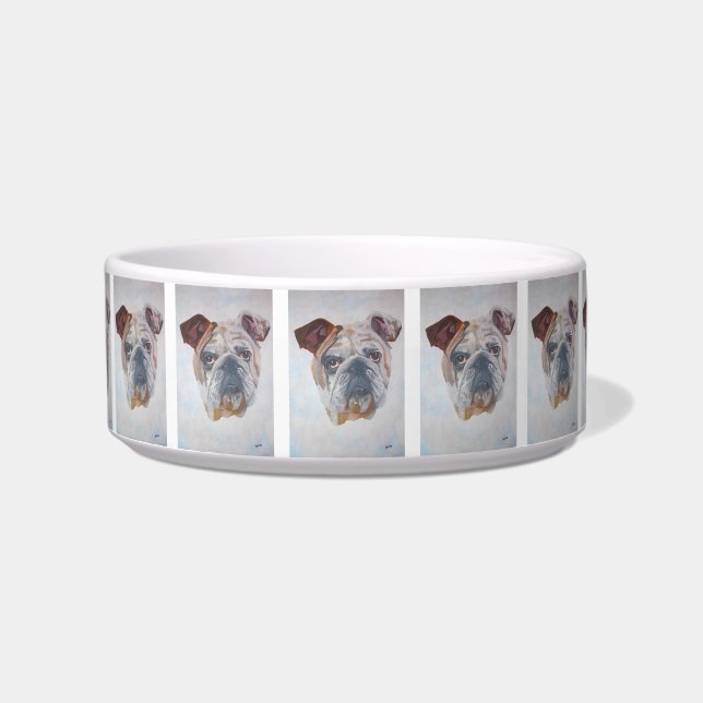 American Bulldog Artistic Pet Portrait Bowl (Front)