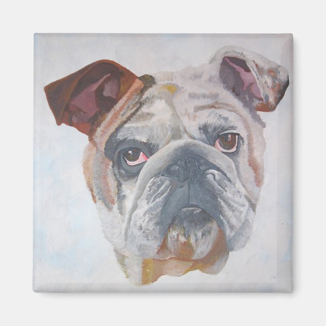 American Bulldog Artistic Pet Portrait Magnet (Front)