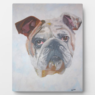American Bulldog Artistic Pet Portrait Plaque