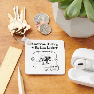American Bulldog Barking Logic Dogs Lovers Puppy Key Ring