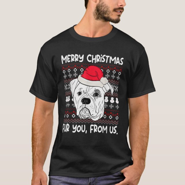 American Bulldog Christmas Funny Birthday Dog Love T-Shirt (Front)