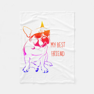 AMERICAN BULLDOG COLOURFUL FLEECE BLANKET