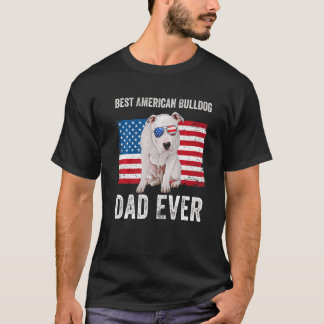 American Bulldog Dad American Flag Dog Owner T-Shirt