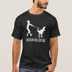 American Bulldog Dad Dinosaur Funny Gifts Bulldog  T-Shirt
