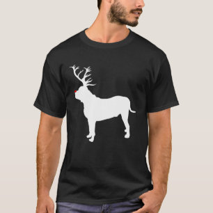 American Bulldog Dog Christmas Reindeer Antlers Xm T-Shirt