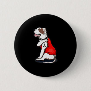American-bulldog Dog I Love Mum Tattoo 6 Cm Round Badge