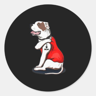American-bulldog Dog I Love Mum Tattoo Classic Round Sticker