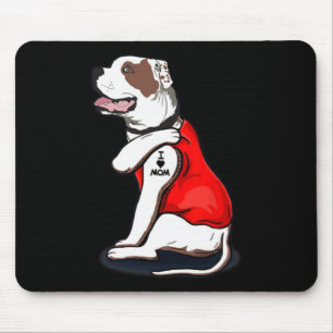 American-bulldog Dog I Love Mum Tattoo Mouse Pad