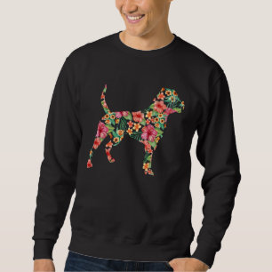 American Bulldog Flower Dog Silhouette Floral Sweatshirt
