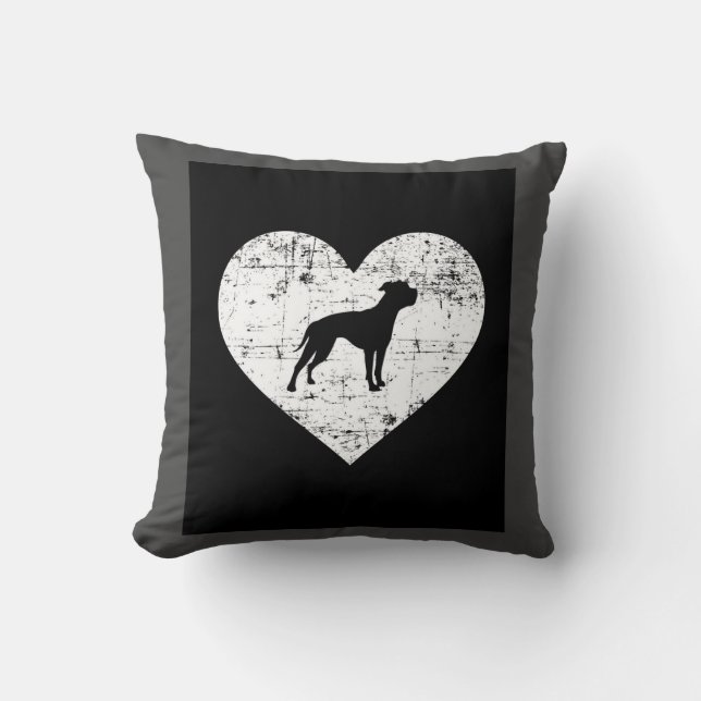 American Bulldog Heart Dog Cushion (Front)