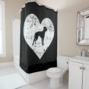 American Bulldog Heart Dog Shower Curtain