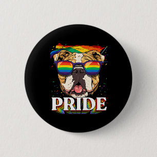 American Bulldog Lgbtq Rainbow Flag Pride Month Do 6 Cm Round Badge
