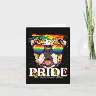 American Bulldog Lgbtq Rainbow Flag Pride Month Do Card