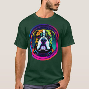 American Bulldog Outer Space Dog Astronaut Cosmic T-Shirt