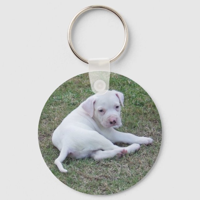 American Bulldog Puppy Key Ring (Front)