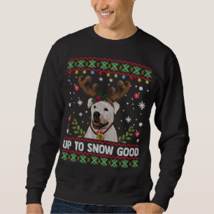 American Bulldog Reindeer Ugly Christmas Sweater
