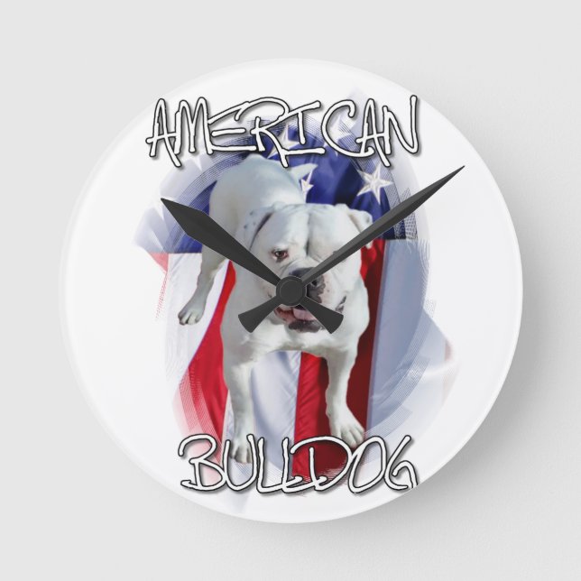 American Bulldog Round Clock (Front)