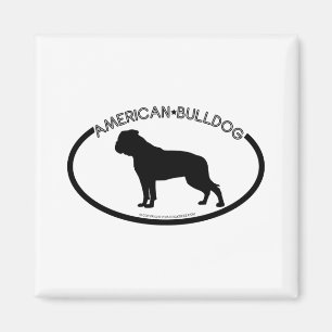 American Bulldog Silhouette Black Magnet