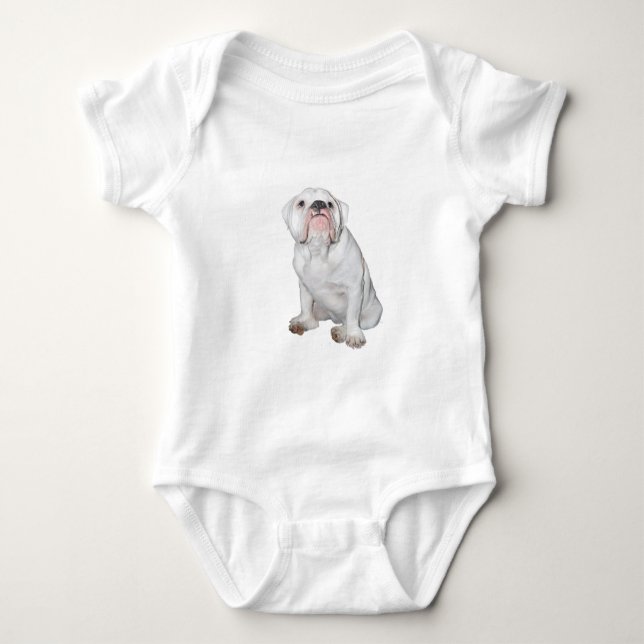 American Bulldog - White #1 Baby Bodysuit (Front)