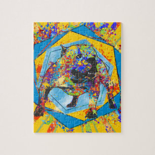 American Bully Abstract Mixed Media Jigsaw Puzzle
