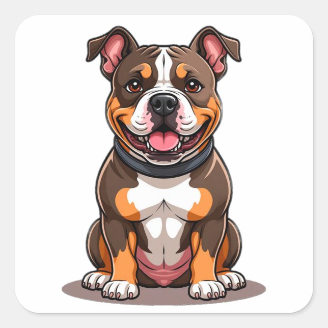 American Bully Cute Puppy Style Square Sticker (Front)