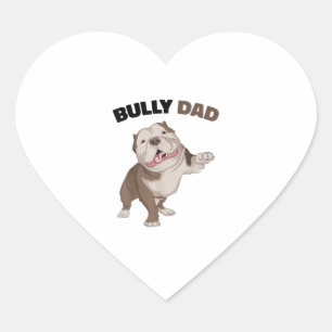 American Bully Dad Dog Owner Father Funny Men  Heart Sticker