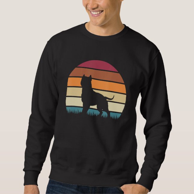 American Bully Dog Breed Retro Sunset Design Sweatshirt (Front)