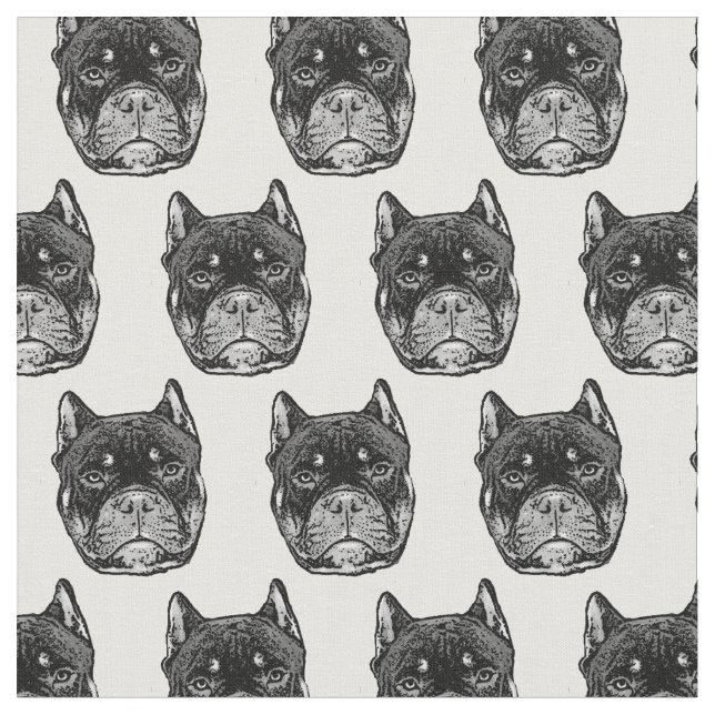 American bully dog craft cotton fabric (Close Up)