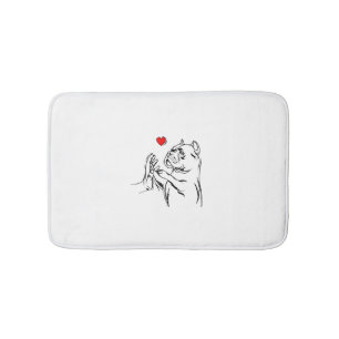 American Bully Love Cute Pitbull Dog Mum Funny Gir Bath Mat