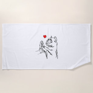 American Bully Love Cute Pitbull Dog Mum Funny Gir Beach Towel