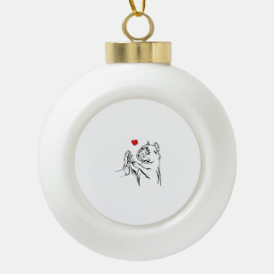American Bully Love Cute Pitbull Dog Mum Funny Gir Ceramic Ball Christmas Ornament