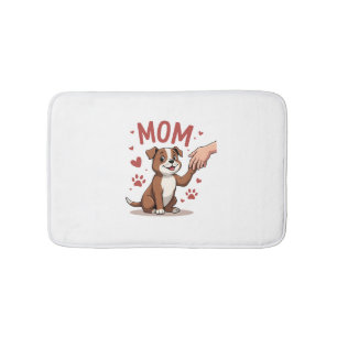 American Bully Mom Cute Dog Mama Funny Women Bath Mat