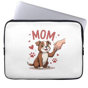 American Bully Mom Cute Dog Mama Funny Women Laptop Sleeve