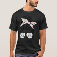 American Bully Mom messy bun hair glasses, Bully m