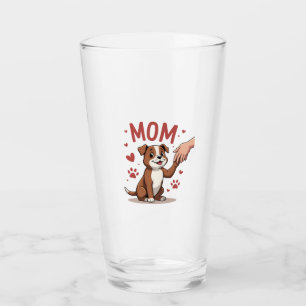 American Bully Mum Cute Dog Mama Funny Women Glass