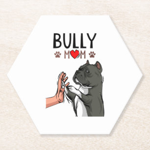 American Bully Mum Cute Dog Mama Funny Women Paper Coaster