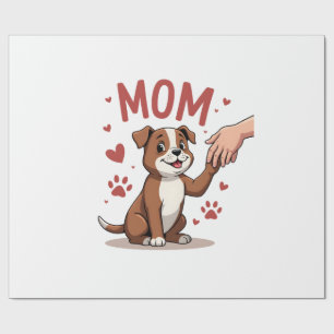 American Bully Mum Cute Dog Mama Funny Women Wrapping Paper