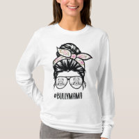 American Bully Mum messy bun hair glasses, Bully m