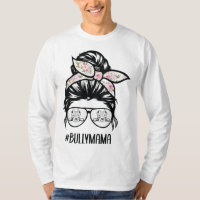 American Bully Mum messy bun hair glasses Bully ma