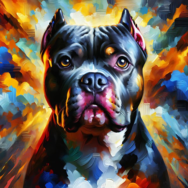 American Bully Pitbull Dog Acrylic Art Print Jigsaw Puzzle (American Bully Pitbull Dog Acrylic Art Print)