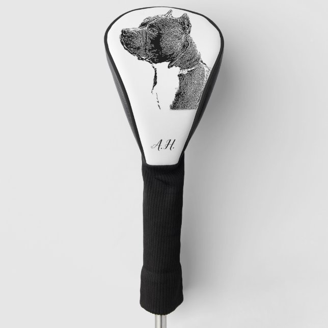 American Bully pitbull dog monogrammed Golf Head Cover (Front)