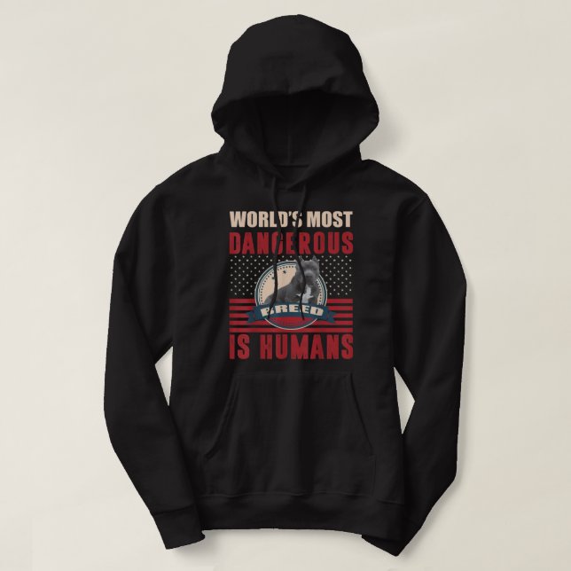 American Bully Pitbull Humans Dangerous Breed T-Sh Hoodie (Design Front)