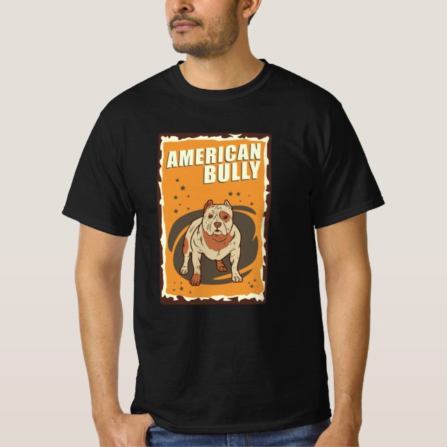 American Bully Retro | Dog Owner American Bullies T-Shirt (Front)