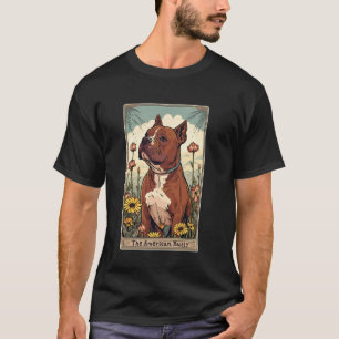 American Bully Tarot Card Floral Puppy Animal Dog T-Shirt