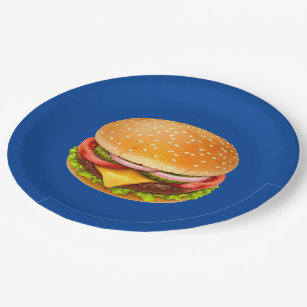 American Burger Paper Plate